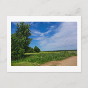 Nature Landscape Scenery Rural Road Belarus Postcard