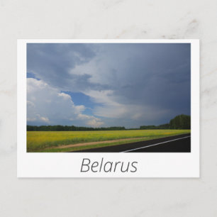 Nature Landscape Stormy Scenery Road Belarus Postcard