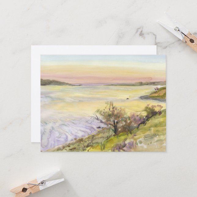 Nature landscape. Watercolor painting art (Front/Back In Situ)