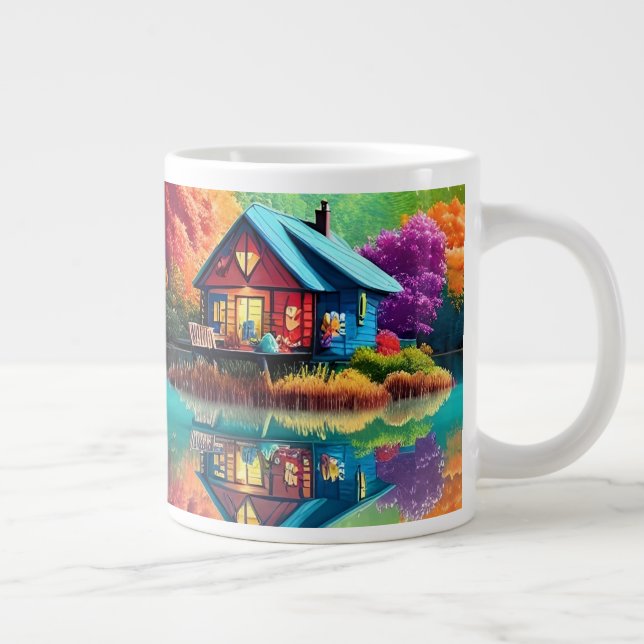 Nature Landscape with Autumn Trees-38566 Large Coffee Mug (Right)