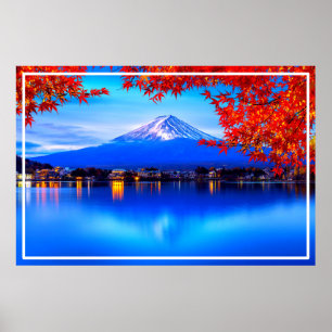 Nature Landscape with Blue Background-20230 Poster