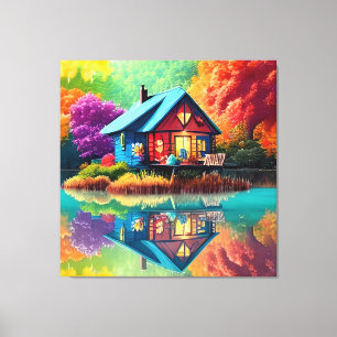Nature Landscape with Lake and Autumn-38566 Canvas Print