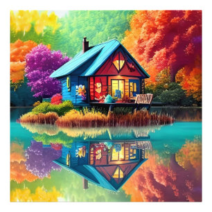 Nature Landscape with Lake and Autumn-38566 Photo Print