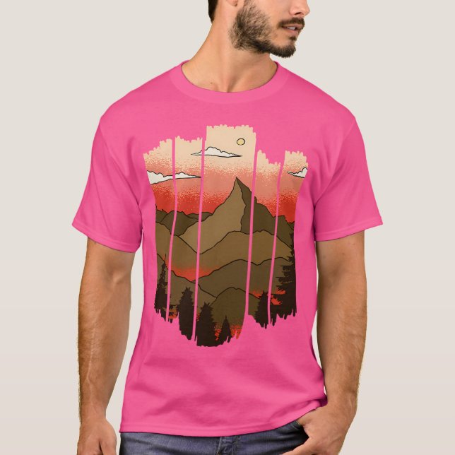 Nature Landscape With Mountains Trees Active T-Shirt (Front)