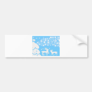 Nature Landscapes Seasons Winter Snowflake Deer Bumper Sticker