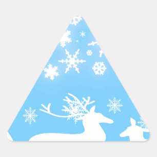 Nature  Landscapes  Seasons Winter Snowflake Deer Triangle Sticker