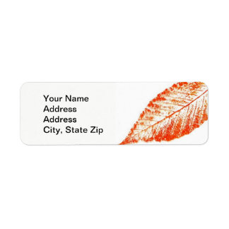 Nature Leaf Print, big beech leaf in red orange.