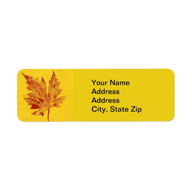 Nature Leaf Print, big  maple leaf in red. yellow (Front)