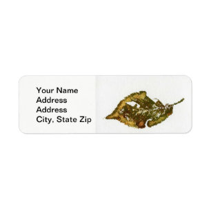 Nature Leaf Print, green and brown birch leaf'