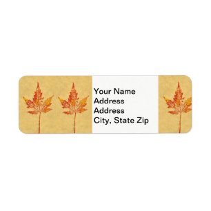 Nature Leaf Print little autumn maple leaf in red.