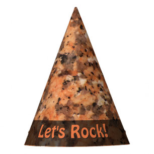 Nature Lets Rock Geology Orange Granite any Text Party Hat