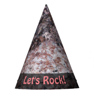 Nature Lets Rock Geology Pinkish any Text Party Hat