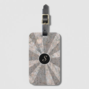 Nature Light Beams on Rock Texture Monogram Luggage Tag