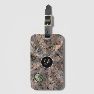 Nature Light Beams on Rock Texture Monogram Luggage Tag
