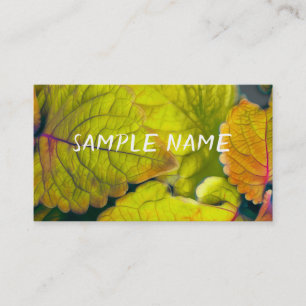 nature lime green leaves photo art plants business card