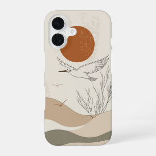 Nature Line Art Phone Case – Minimal Forest & Land