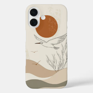 Nature Line Art Phone Case – Minimal Forest & Land