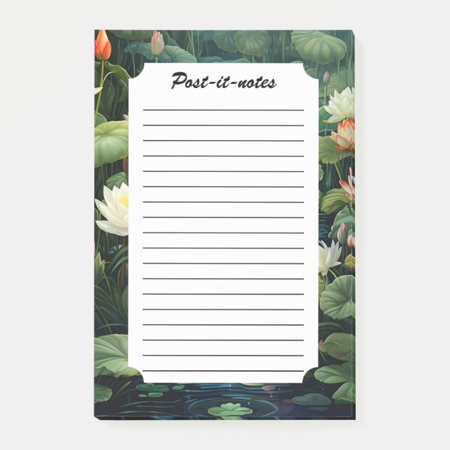 Nature Lotus Water Lily Pond Landscape Post-it Notes (Front)