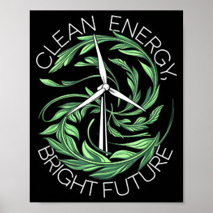 Nature Lover Earth Day Clean Energy Windmill Poster