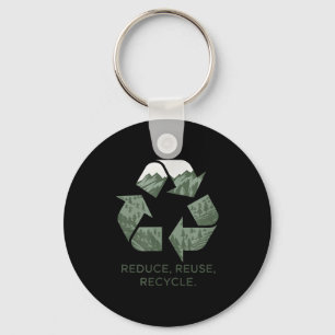 Nature Lover Earth Day Reduce Reuse Recycle  Key Ring