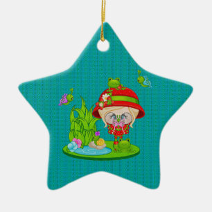 Nature Lover Frog Faery Ceramic Tree Decoration