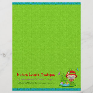 Nature Lover Frog Faery Letterhead Template