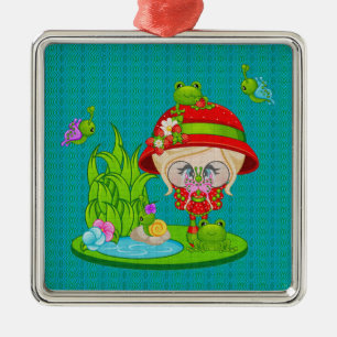 Nature Lover Frog Faery Metal Tree Decoration