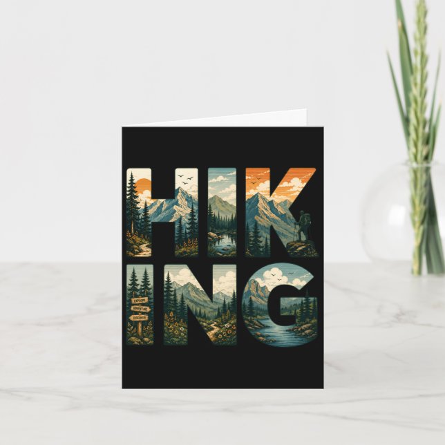 Nature lover hiking design mountain adventure card (Front)
