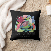 Nature Lover Watercolor Bird Flowers Rainbow Colou