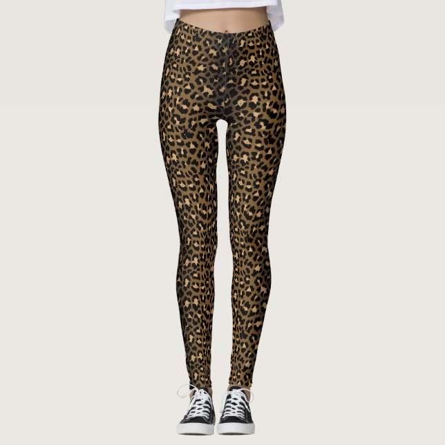 Nature Lovers Animal Print Leopard Print Punk Leggings (Front)