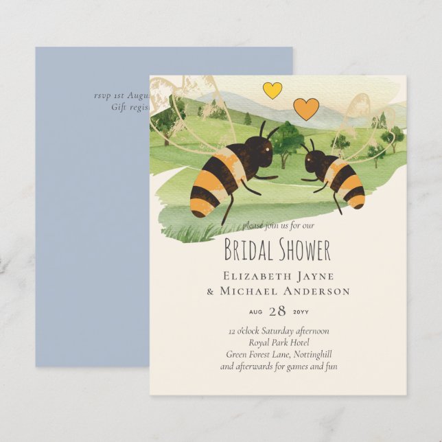 Nature Lovers Countryside Bees Wedding (Front/Back)
