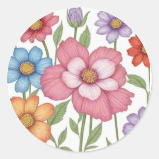 Nature Lovers, Nature Art, flowers Classic Round Sticker