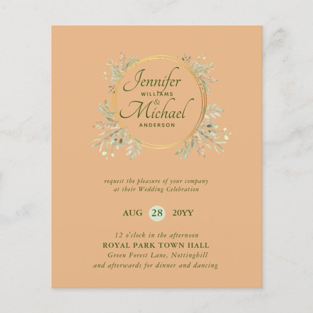 Nature Lovers Wedding Foral Greenery Rustic Boho  (Front)