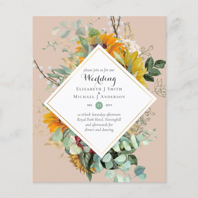Nature Lovers Wedding Foral Greenery Rustic Boho  Flyer (Front)