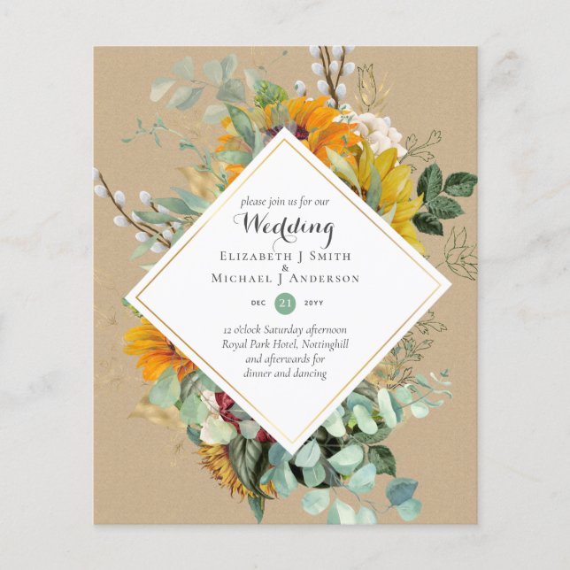 Nature Lovers Wedding Foral Greenery Rustic Boho  Flyer (Front)
