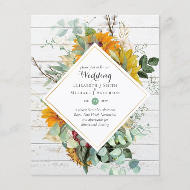 Nature Lovers Wedding Foral Greenery Rustic Boho  Flyer (Front)