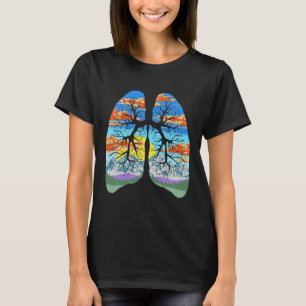 Nature Lungs Outdoor And Earth Day Trees And Mount T-Shirt