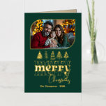 Nature Luxe Hand Drawn Merry Christmas Photo Foil Holiday Card<br><div class="desc">Send festive cheer with this real foil Christmas Photo Card featuring a whimsical hand drawn “Merry Christmas” design. The elegant metallic foil shines against a bold background, paired with your favourite holiday photos for a modern yet cosy look. A stylish way to share your warmest Christmas wishes with family and...</div>