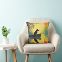 Nature Minimalist Black Labrador Canoe