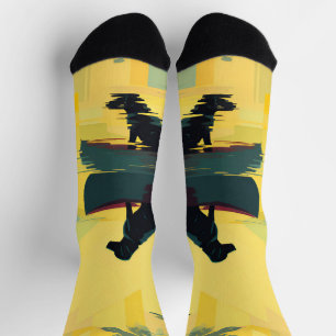 Nature Minimalist Black Labrador Canoe Socks