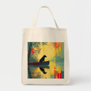 Nature Minimalist Black Labrador Canoe Tote Bag