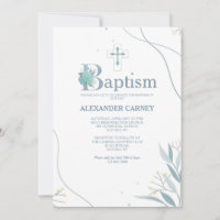 Nature Minimalistic Baptism Invitation