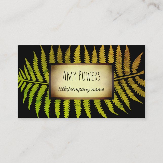 nature modern leaf custom business card template (Front)