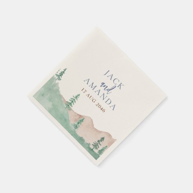 Nature Mountain Forest Wedding Decoration Nakins Napkin (Corner)