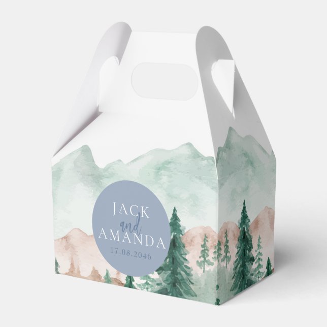 Nature Mountain Forest Wedding Favour Box (Front Side)
