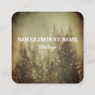 nature mountain pine trees vintage style custom square business card