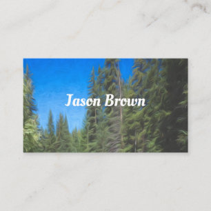 nature mountain pines landscape art blue and green business card