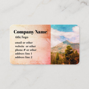 nature mountain pines landscape art custom business card