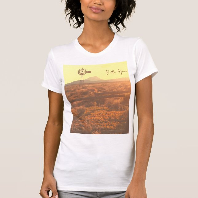 Nature Mountain South Africa ZA Wind Pump T-Shirt (Front)