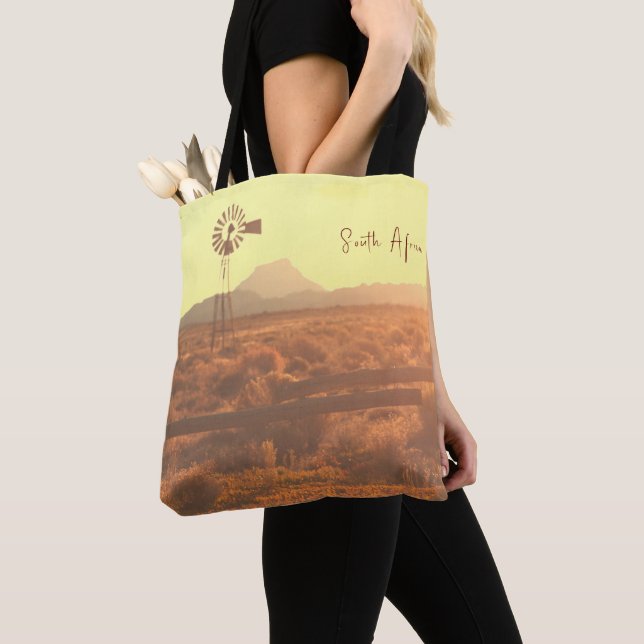 Nature Mountain South Africa ZA Wind Pump Tote Bag (Close Up)